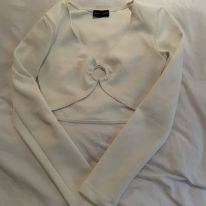 Pretty Little Thing white crop top